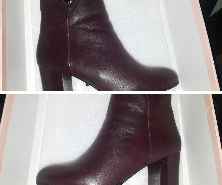 Vand Botine Epica Culoare Bordeaux Elegante din Piele