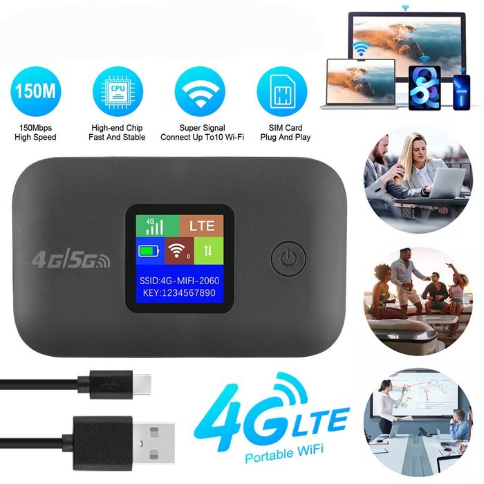 Карманный роутер 5G Wireless Mobile WiFi 300 Мбит/с. Есть доставка