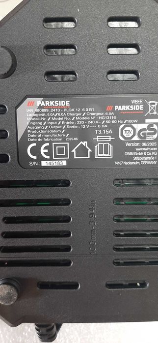 Set incarcator 12V 6Ah+acumulator 2,5Ah PARKSIDE Performance