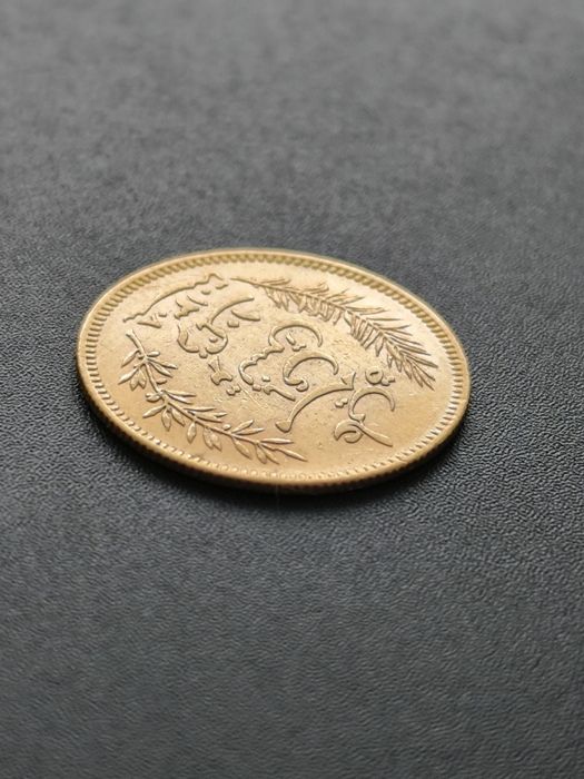 10 франка 1891 год, Тунис,Али бей, злато 3.23 гр,900/1000 (21.6 карата