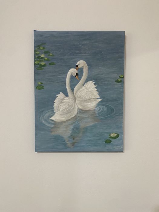 Tablou cu lebede unic de o eleganta aparte