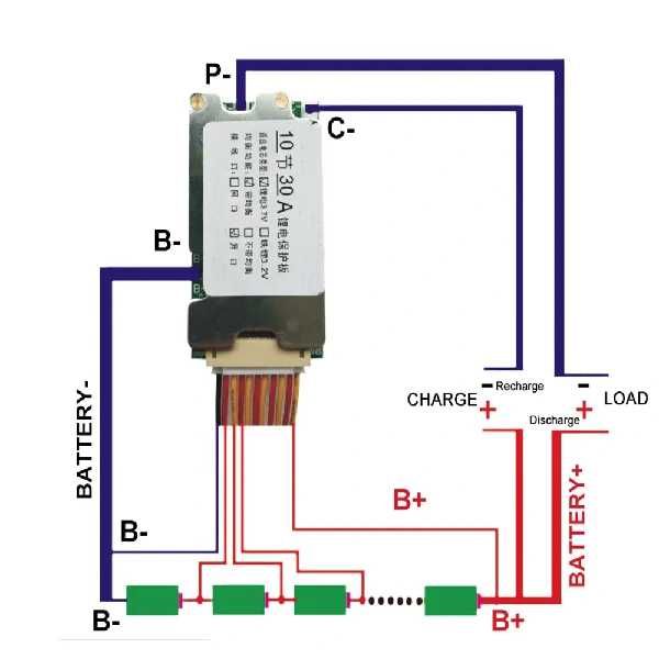 BMS 10S 36V 37V 42V 30A modul protectie acumulatori baterie litiu ion