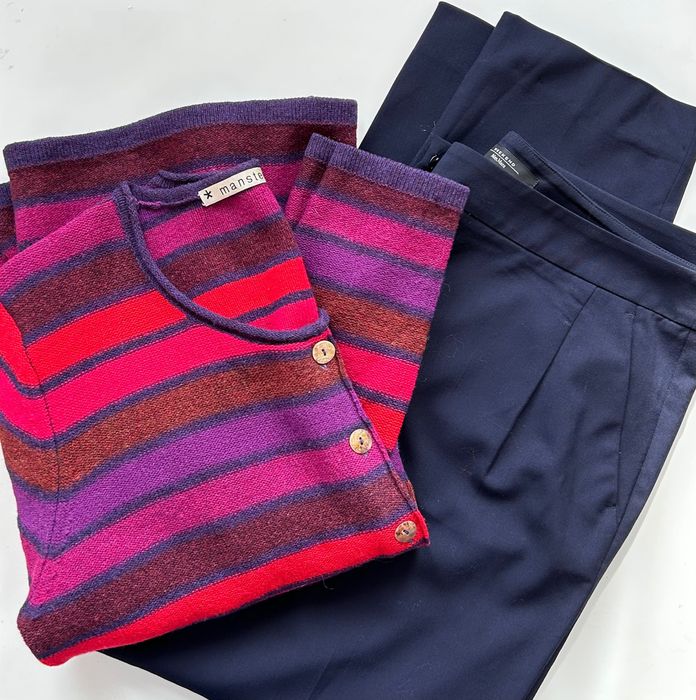 Weekend Maxmara елегантен панталон и вълнена цветна жилетка Mansted