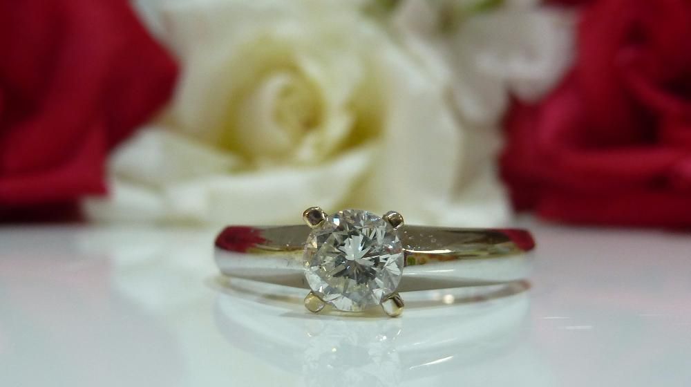 Inel aur 14k cu diamant natural 0.56ct