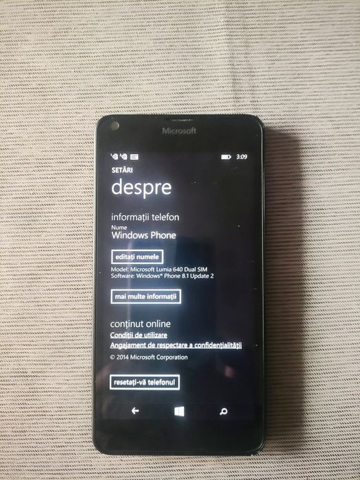Nokia Lumia 640 Dual SIM ( orice rețea, impecabil)