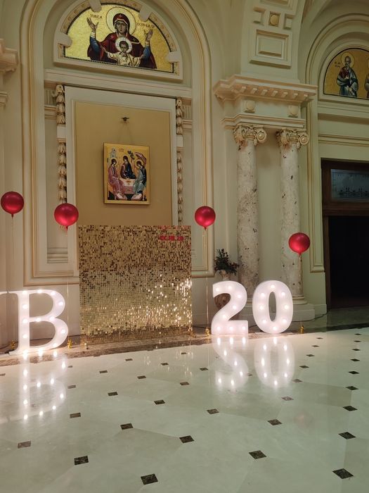 Panou cu paiete si baloane - decor Shimmer Sequin wall si baloane