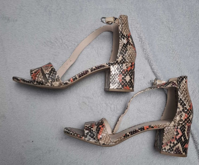 Sandale snake-print cu toc gros Graceland, 40