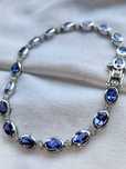 bratara platina PT950 cu tanzanit si diamant natural certificat unicat
