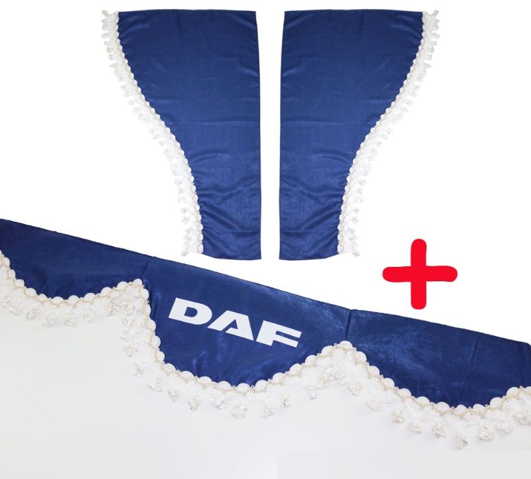 Комплект Сет 3 части Декоративни Пердета с Пискюли за Камион 4 цвята