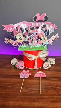Toppere tort personalizate Minnie roz+ TRANSPORT GRATUIT