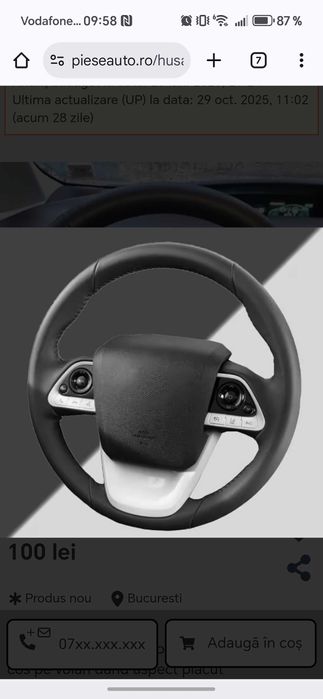 Husa volan, capac bara  Toyota Prius 4