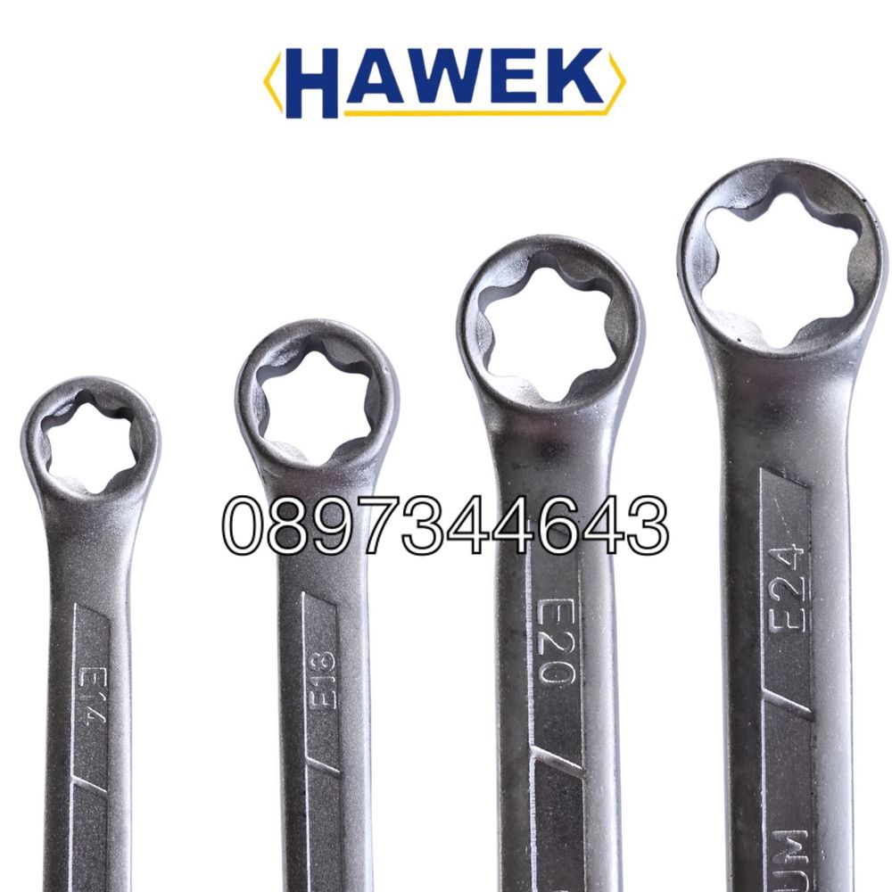 Ключове E-TORX блистер комплект 4 броя HAWEK