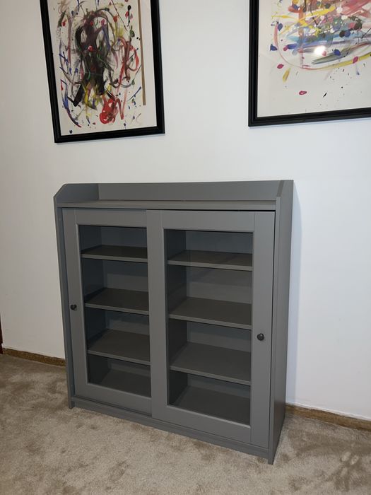 Corp comoda cu ușa de sticla gri Ikea noua