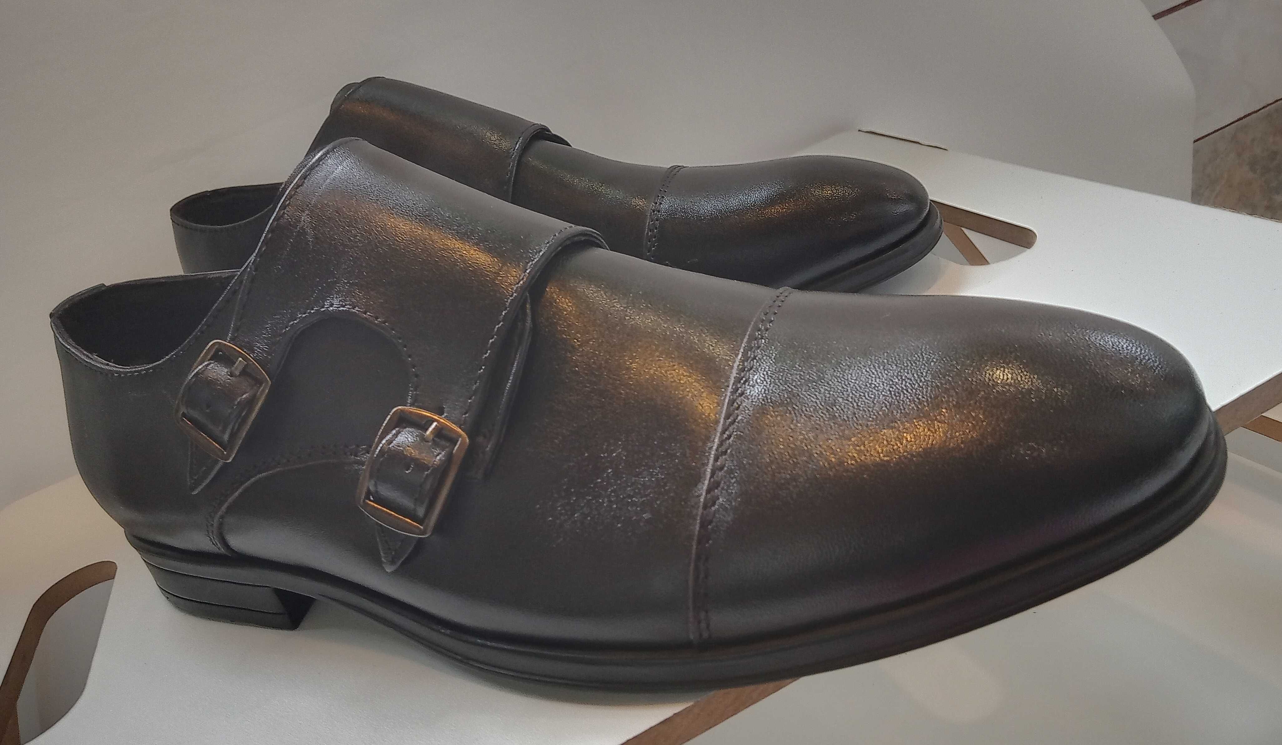 Pantofi monk 45 premium Migato NOI piele naturala moale