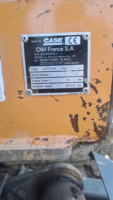 Excavator Case  CX 75 SR - 8,5T  Ofer factura