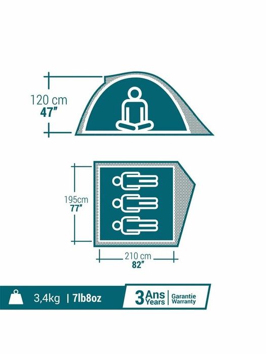 Quechua 3-х местная