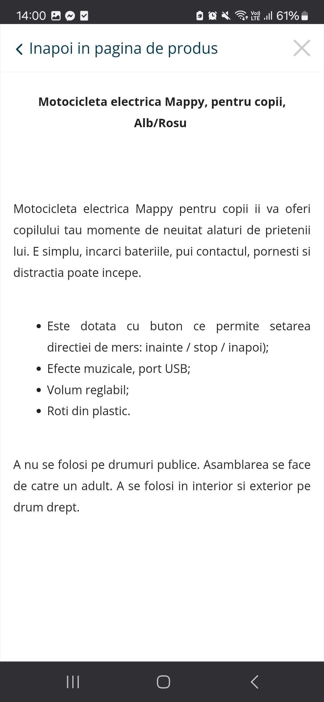 Motocicleta electrică impecabila cumpărată acum 4 luni