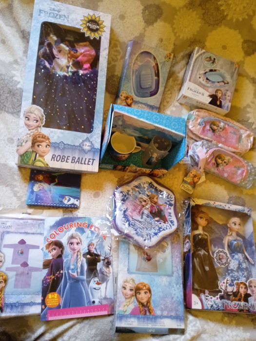 Păpușa , rochiță , penar Frozen =650 lei