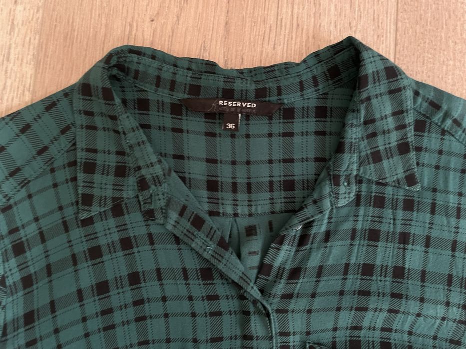 Карирана зелена риза Reserved 36 размер