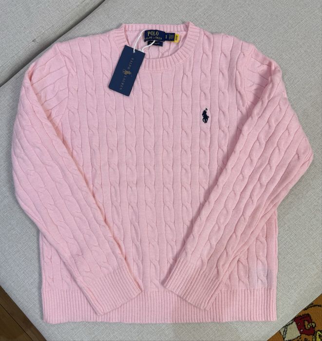 Pulover Ralph Lauren – roz pastel, model cable-knit - Marimea S