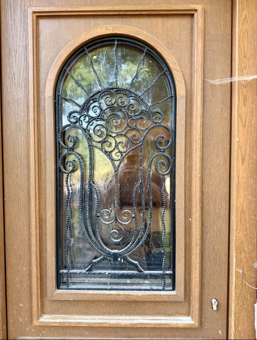 USA PREMIUM CASA LEMN intrare termopan vitraliu fier forjat H 215xL 96