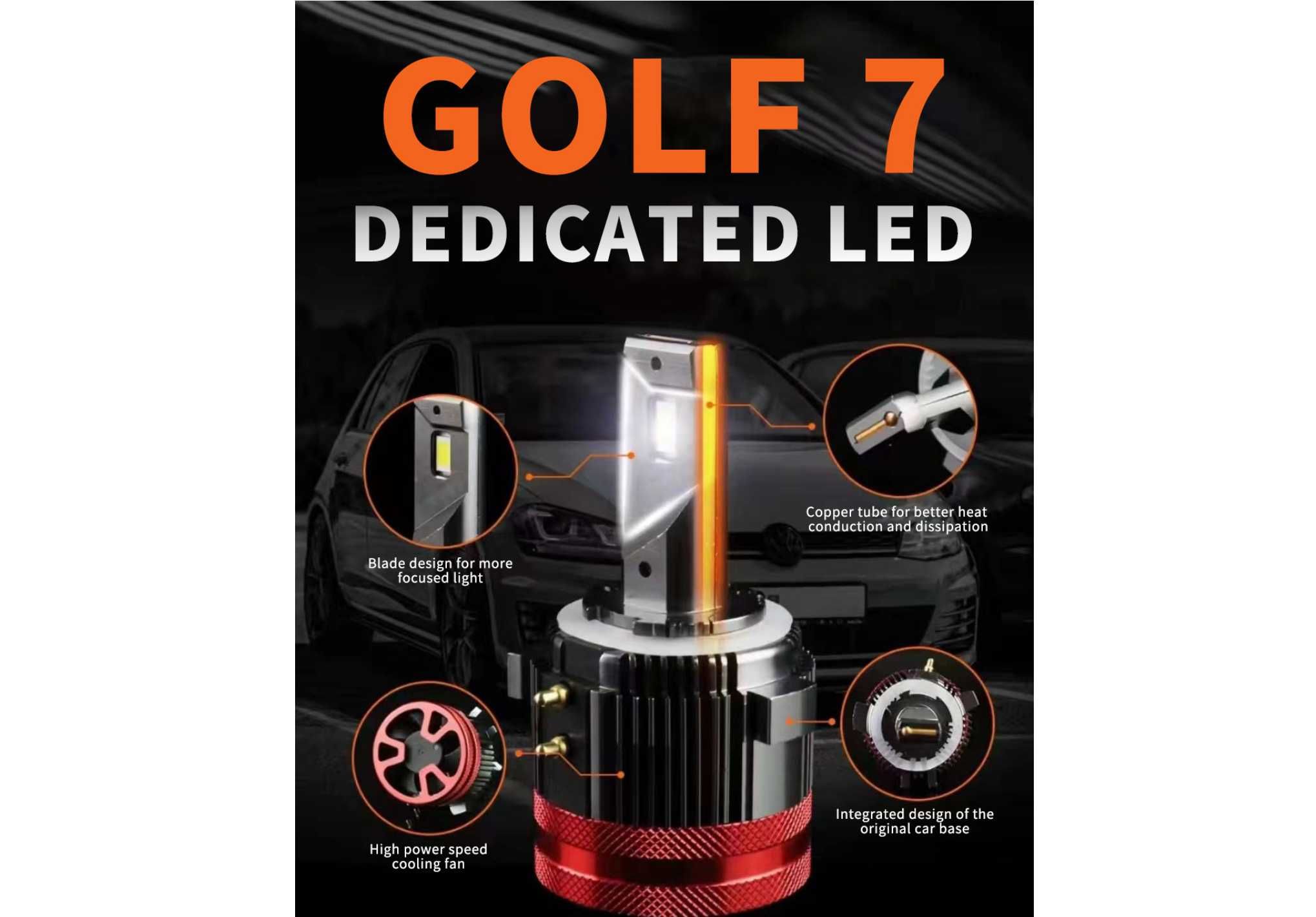 Комплект Led Крушки H7 110W 30000lm за VW GOLF Голф 6/7/JETTA и др.
