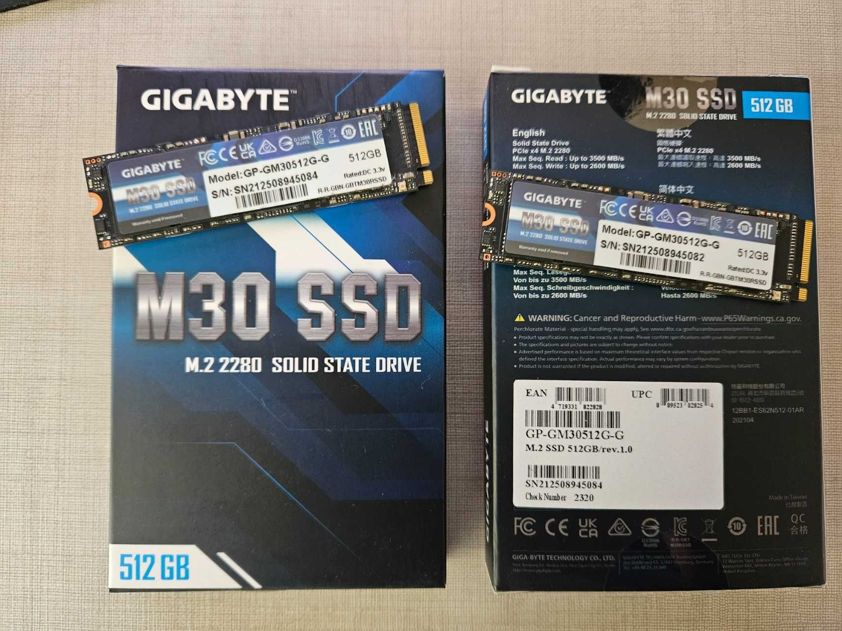 SSD M.2 2280 Gigabyte M30 2x512GB cu garantie 2027