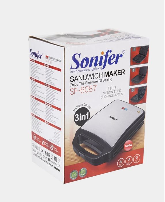 Сэндвичница , тостер, вафельница 3в1 Sonifer  SF- 6087