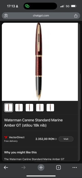 Stilou Waterman Carène Core Marine Amber GT