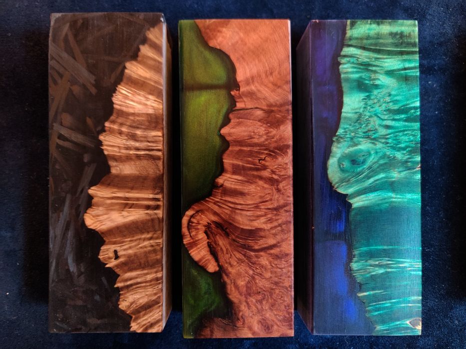 Lemn stabilizat mâner,plasele,cuțit, briceag , hibrid