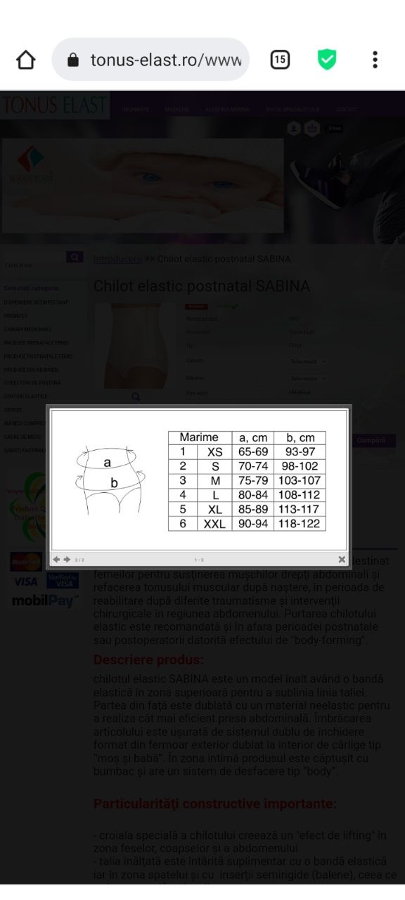 Chilot elastic postnatal / post cezariana SABINA