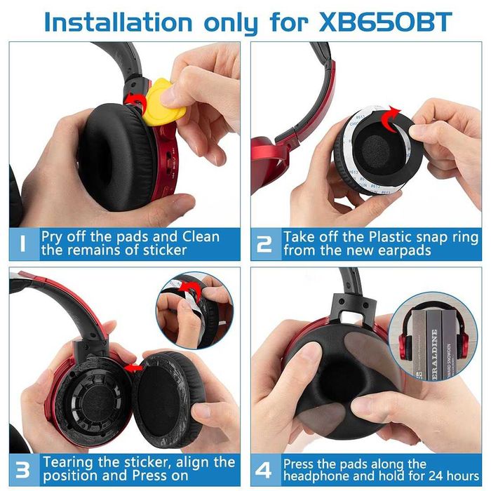 Set 2 bureti pentru casti Sony MDR-XB650 BT, XB550AP, XB450 AP, On-Ear