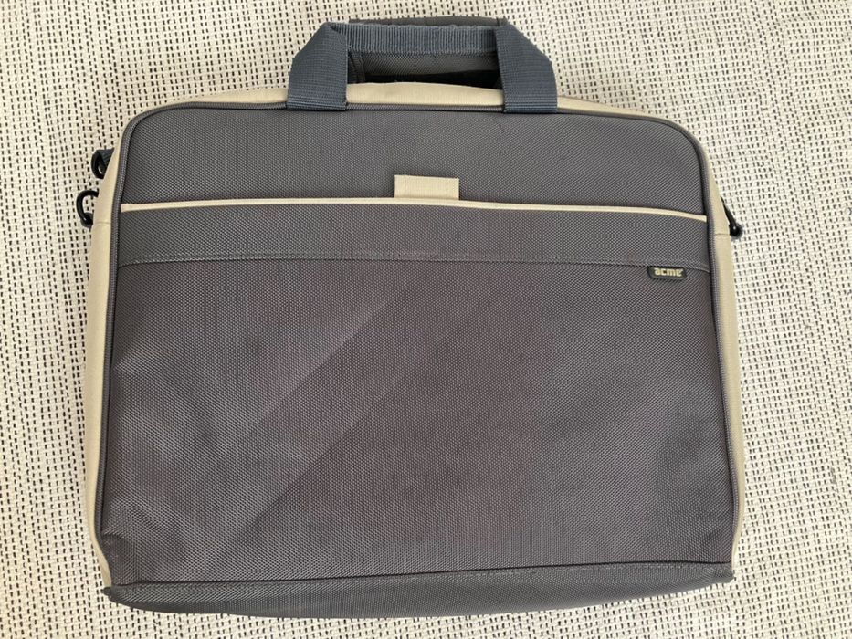 Geanta Acme laptop - gri& crem