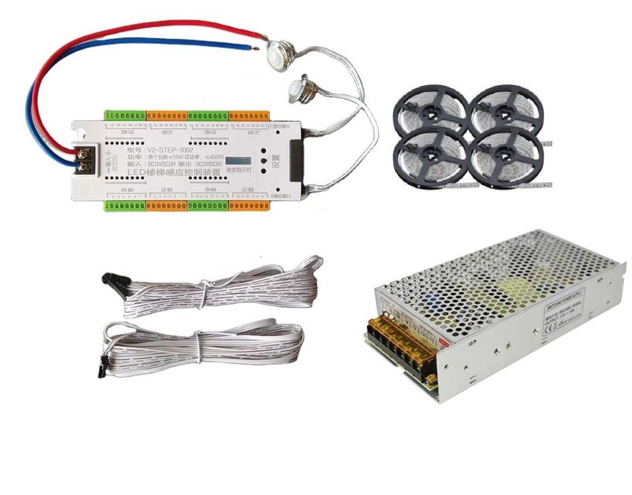 Kit led iluminat inteligent si dinamic trepte, scari. Kit complet.