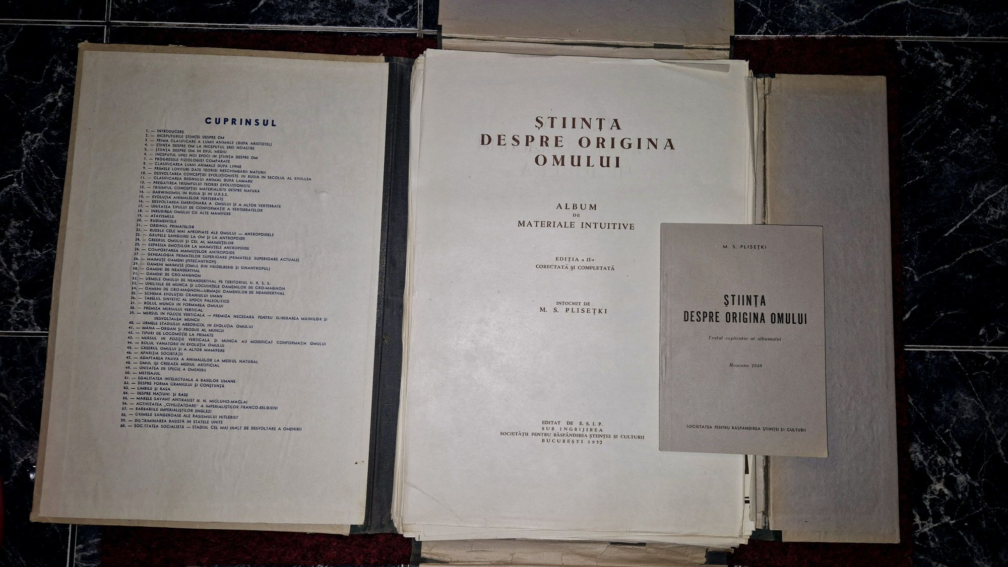 Stiinta despre origina omului Album format mare 1952 contine 60 planse