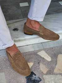 Pantofi loafer de lux 42 penny suede Doucal's NOI piele naturala moale