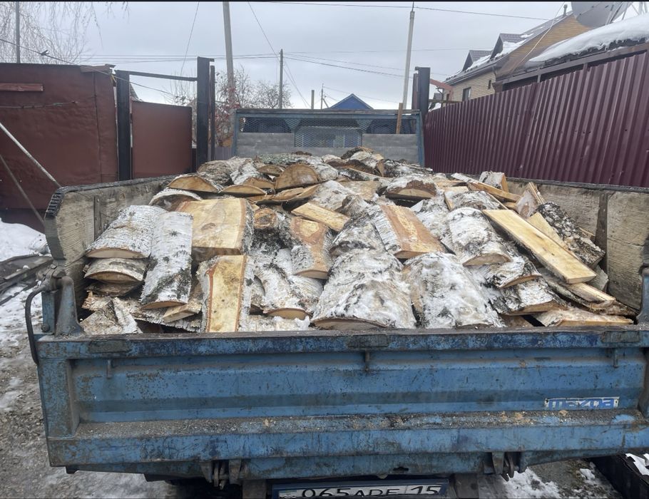 Берёзовый пилёный горбыль (дрова)с доставкой!