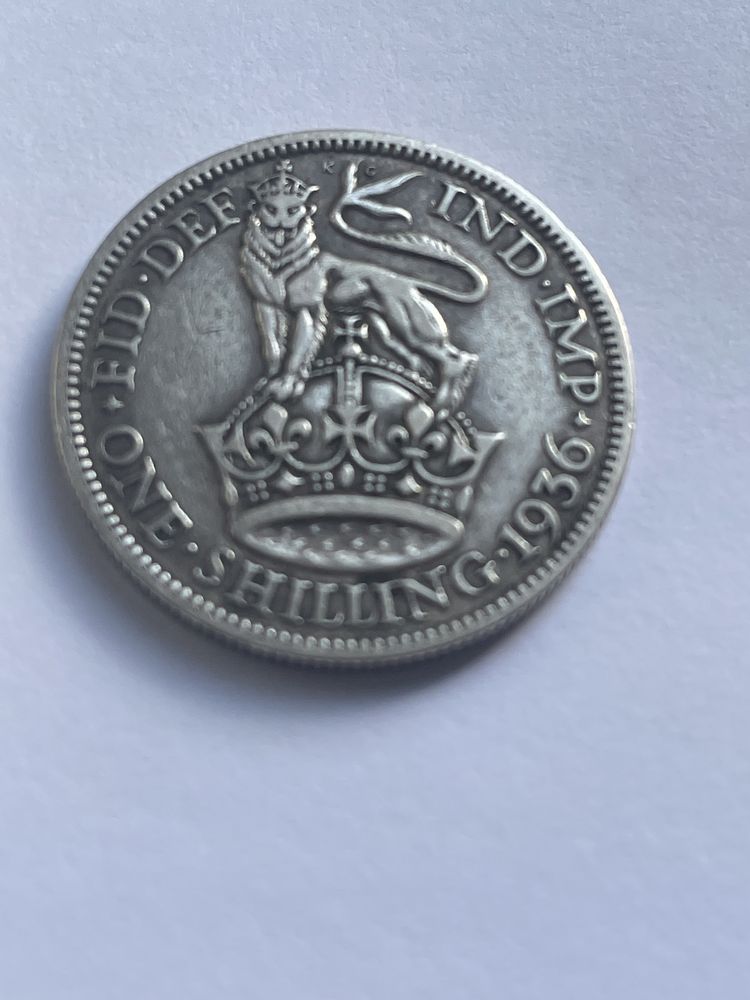 Moneda Argint Anglia Regatul Unit - 1 Shilling 1936 - George V