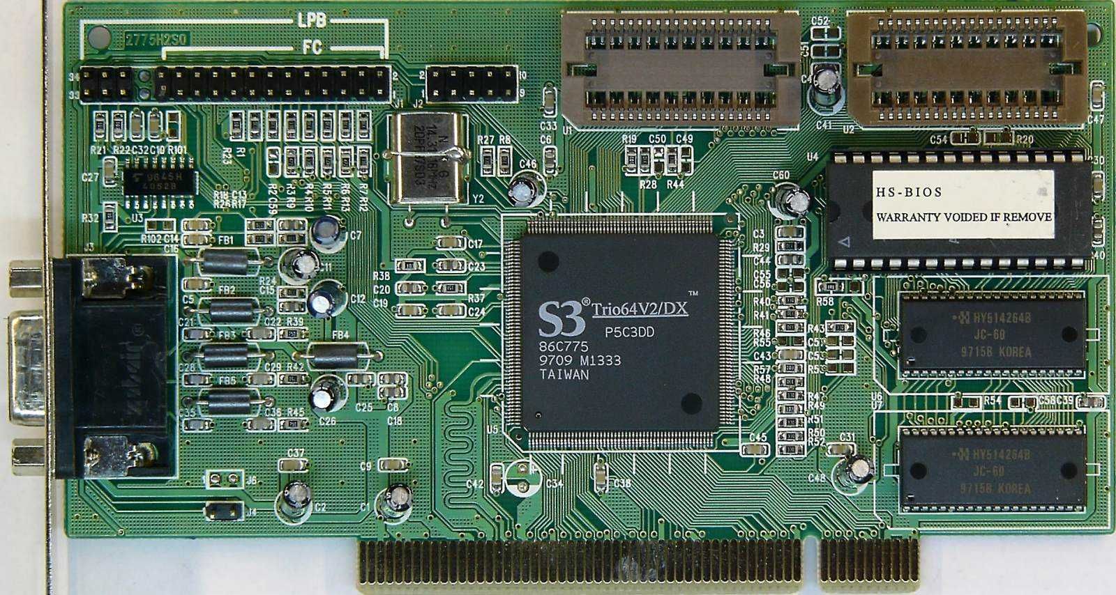 Видеокарта HIS S3 Trio64V2 (Retrogaming/VINTAGE 1996)