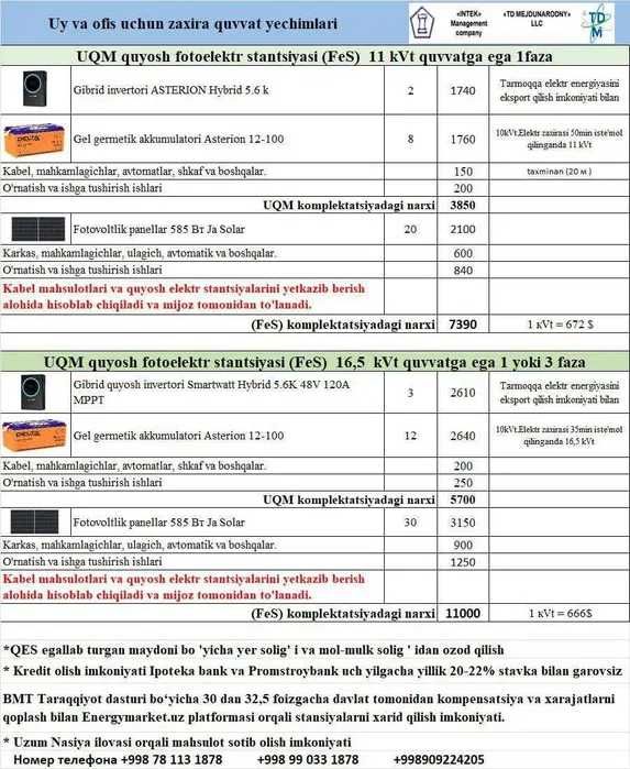 Солнечная электростанция Автономная и Гибридная