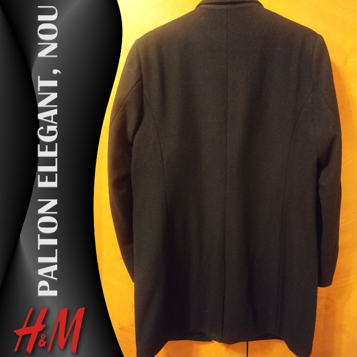 Palton H&M elegant, NOU, cu eticheta, amestec lana, marimea 50 (M)