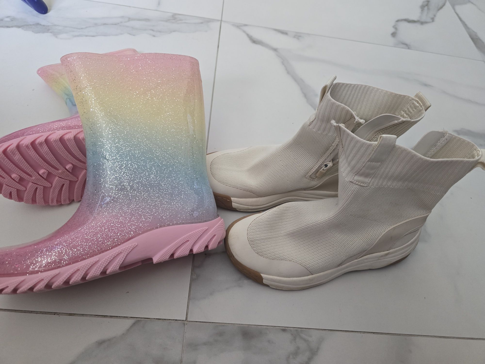 Snakers Zara 36, cadou cizmulițe de ploaie 36 noi