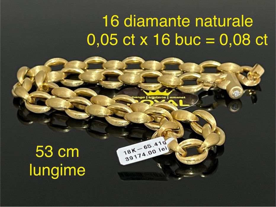 Bijuteria Royal CB : Bratara / Lant cu 16 diamante naturale 65,41 gr