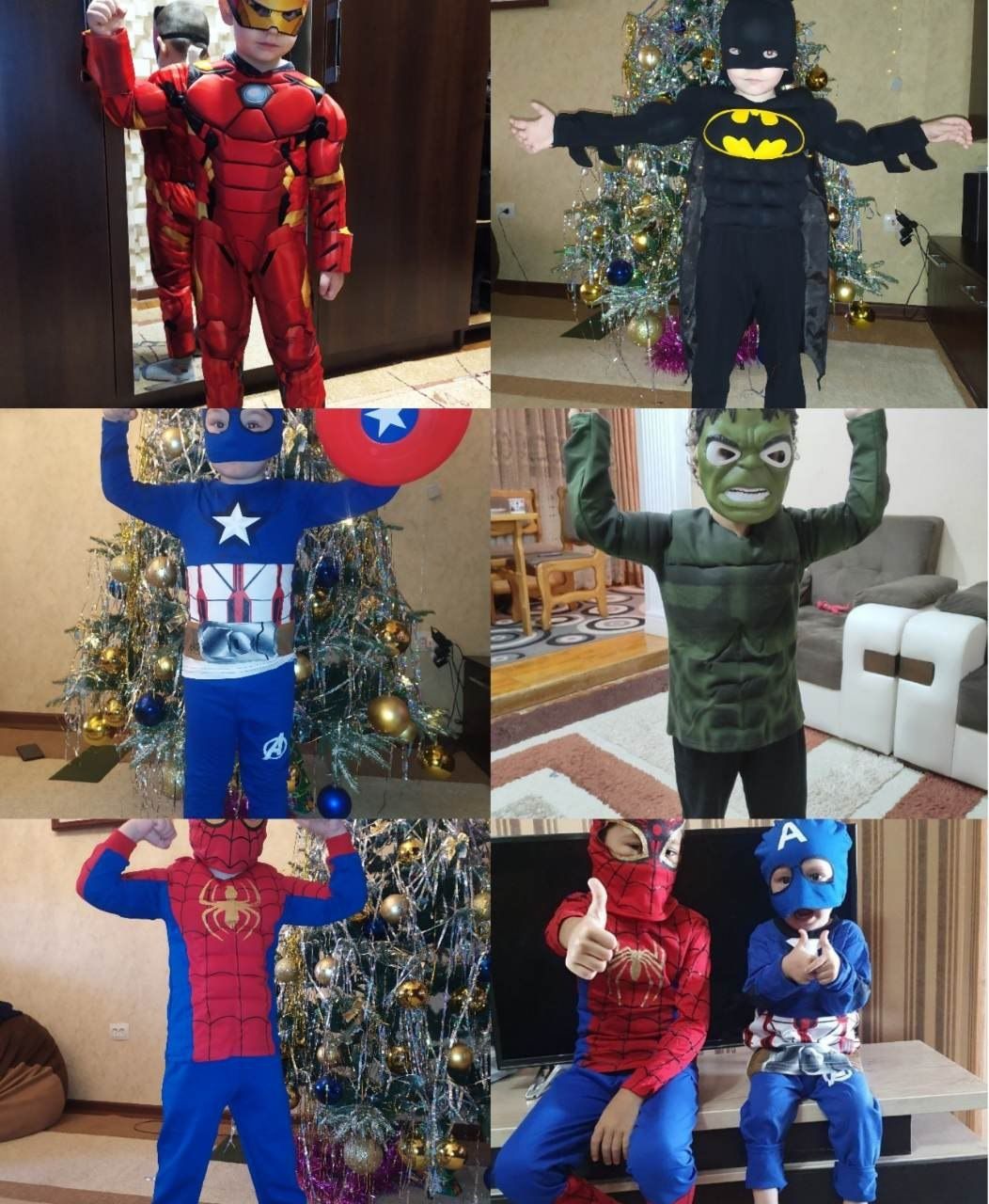 Одежда супергероев для мальчиков и девочек. От 3-10 лет. Хлопок