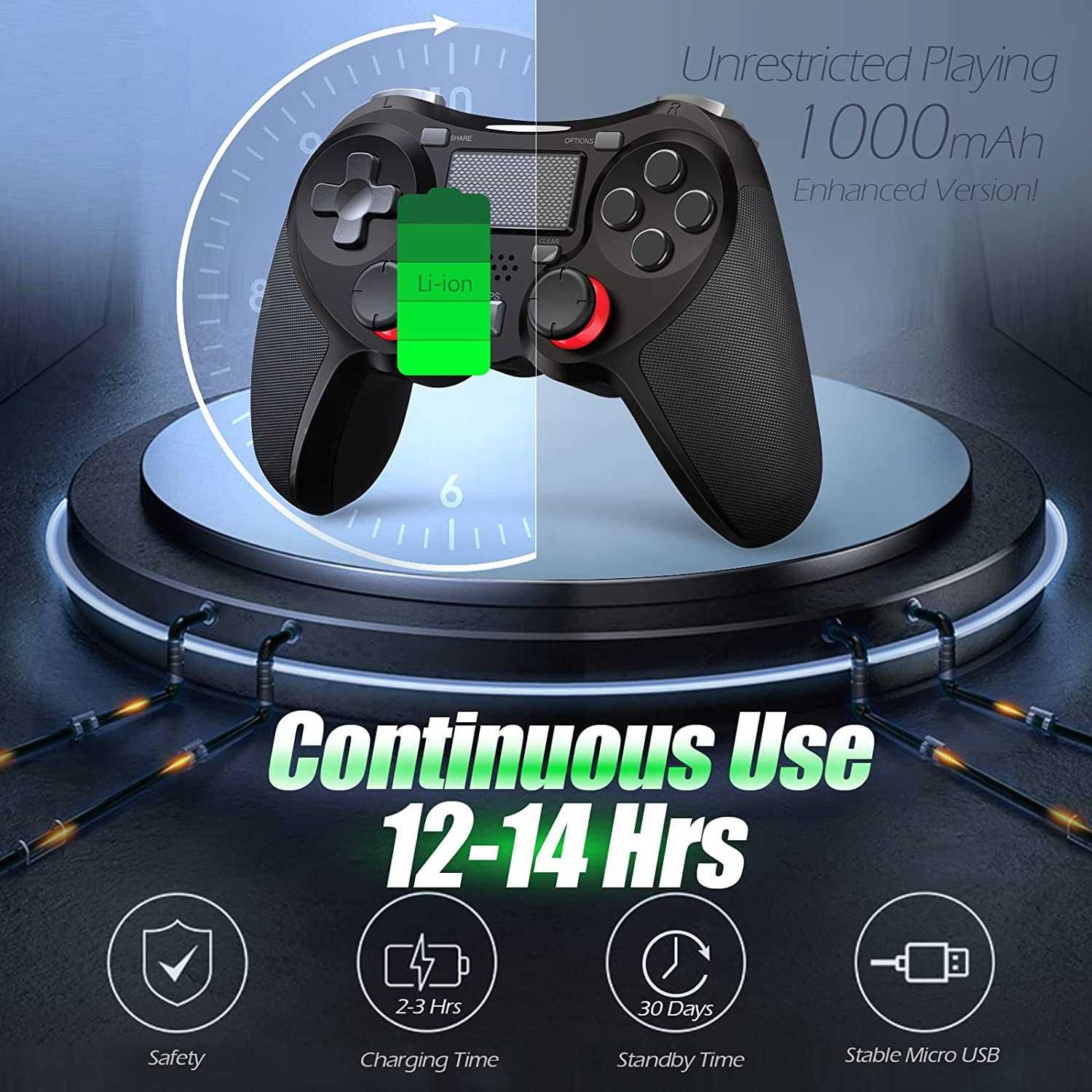 Джойстик Безжичен контролер TERIOS, съвместим с PS4/PS4 Pro/PS4 Slim