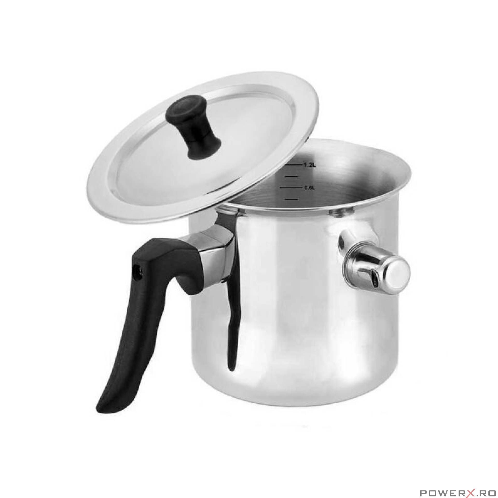 Oala pentru fiert lapte, inox, cu capac, 13.5 cm, 1litri Kinghoff