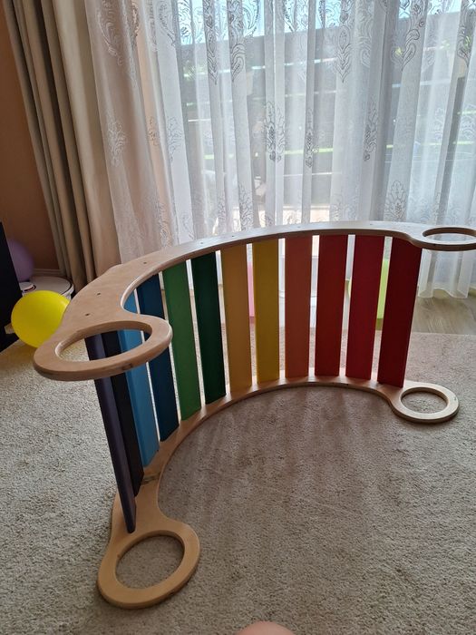 Balansoar curcubeu lemn varianta mare
