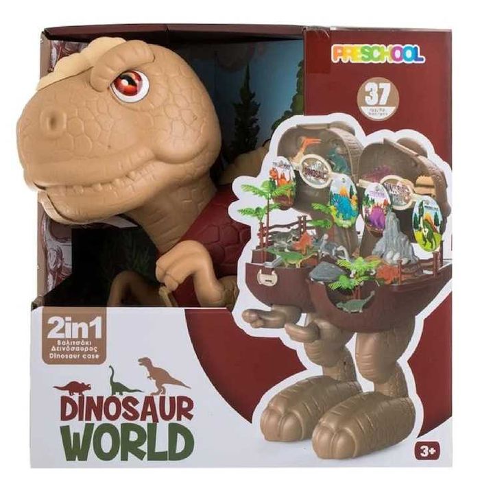 Комплект куфар Динозавър на колела с динозаври и аксесоари