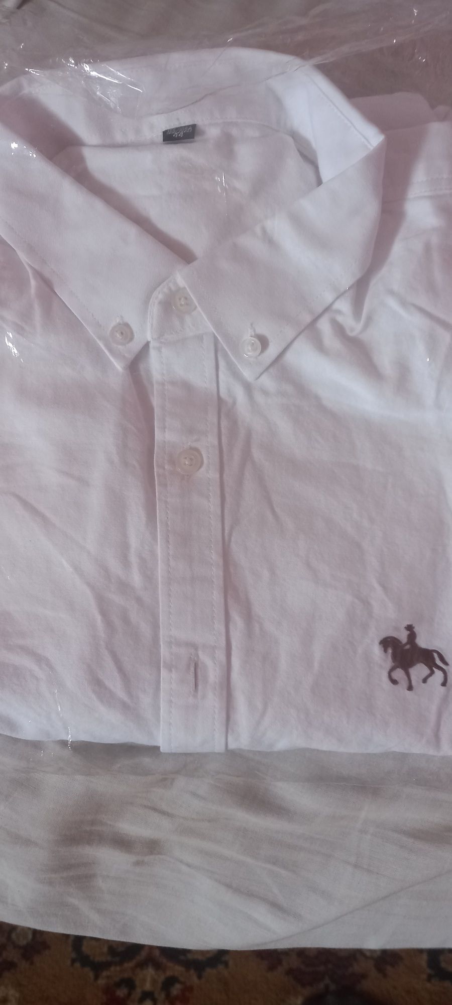 Мужская белая рубашка с длинными  100% хбрукавами