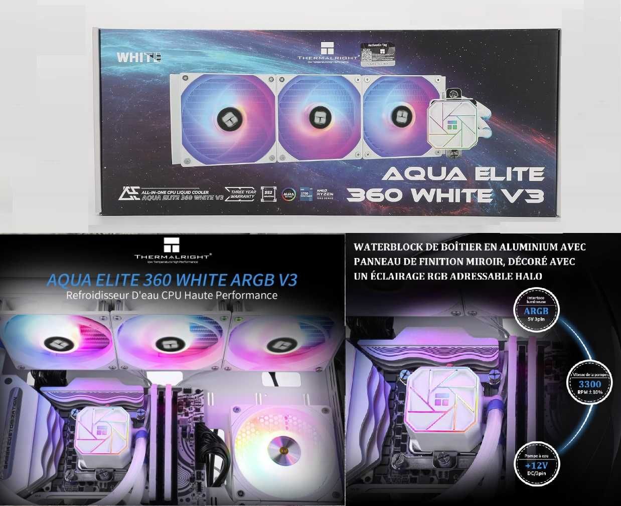 Racire lichid Thermalright AQUA ELITE 360 WHITE V3, noua , sigilata